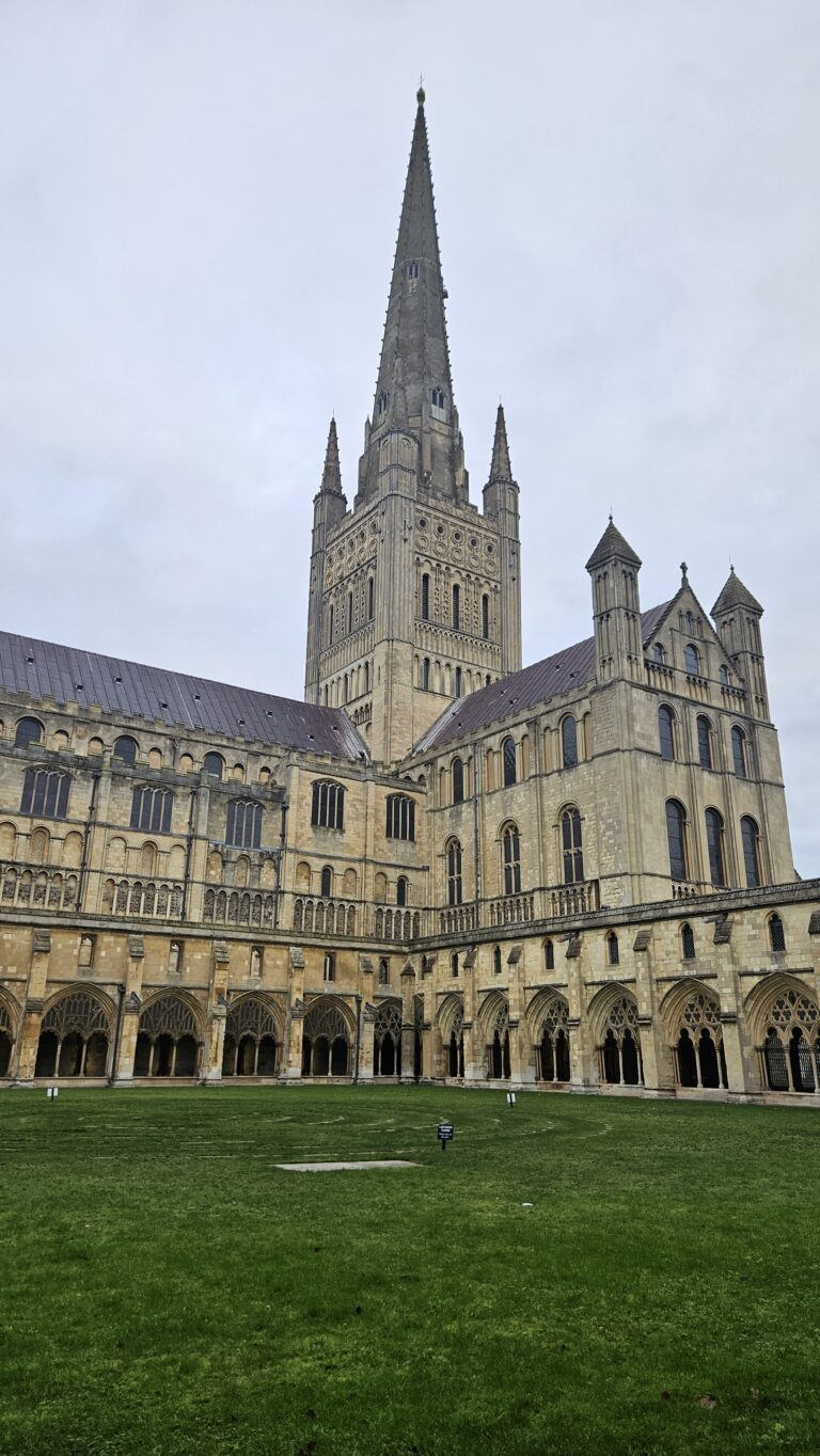 Early morning Norwich Cathedral in the Last Barista of Norwich