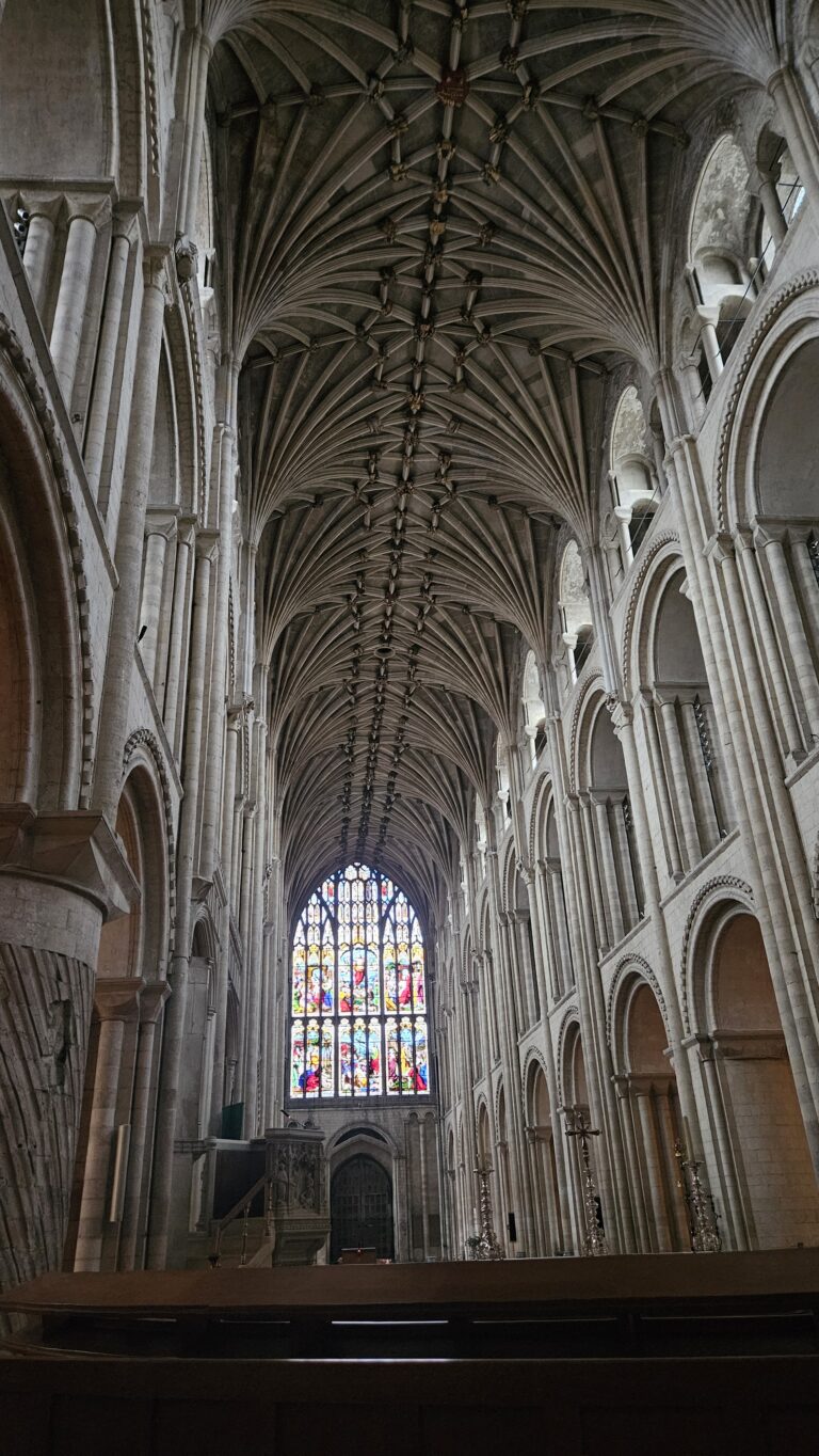 Early morning Norwich Cathedral in the Last Barista of Norwich